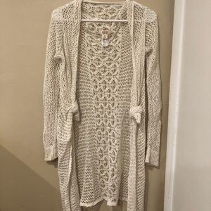 Cream Mesh Target Cardigan